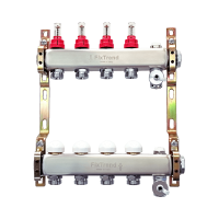 FixTrend 4 körös inox szelepes osztó-gyűjtő áramlásmérővel 1x3/4 Eurókónuszos - gepesz.hu